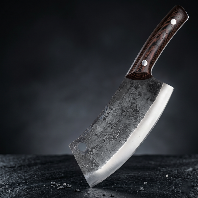 Kermode 7 inch hand forged Serbian chef knife with a tall high carbon steel blade