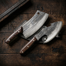 Megalodon 6.6" Hand Forged Meat Cleaver, Wenge Wood Handle