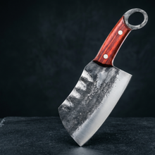 Warthog 6" Hand Forged Cleaver, 1095 Steel, Pakka Wood Handle