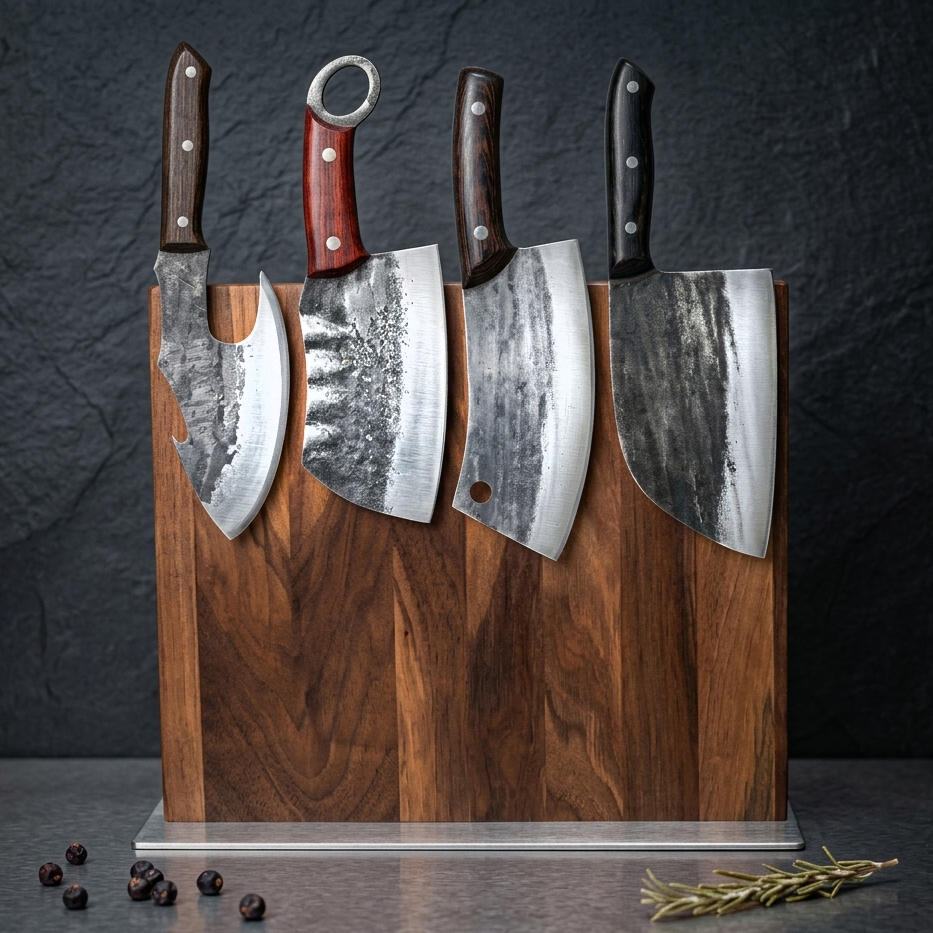 Warthog hand forged cleaver in use, compact high carbon steel blade for joints