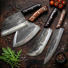 Mastercraft 4-Piece Hand Forged Cleaver & Chef Knife Set by Xcutlery — view 3