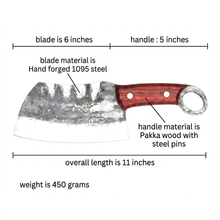 Warthog 6" Hand Forged Cleaver, 1095 Steel, Pakka Wood Handle