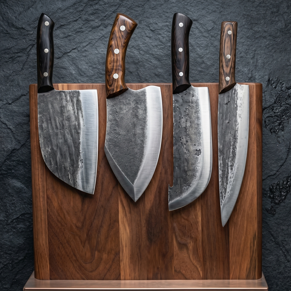 Mastercraft 4-Piece Hand Forged Cleaver & Chef Knife Set by Xcutlery