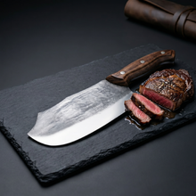 Rhino 8" Hand Forged Cleaver, High Carbon Steel, Walnut Handle