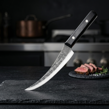 Mako 7.5" Hand Forged Boning Knife, 1095 Steel, Black Rosewood Handle