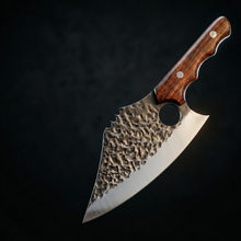 Mastodon 7.5" Hand Forged Cleaver Knife, Textured Pattern Steel by Xcutlery