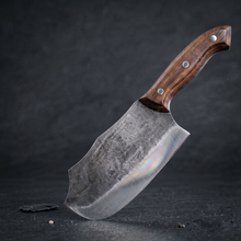Rhino 8" Hand Forged Cleaver, High Carbon Steel, Walnut Handle