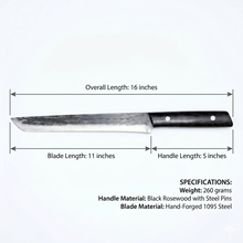 Mamba 11" Hand Forged Brisket Slicing Knife, 1095 Steel
