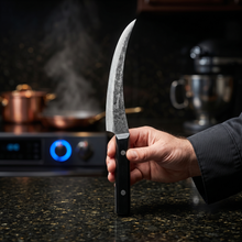 Mako 7.5" Hand Forged Boning Knife, 1095 Steel, Black Rosewood Handle