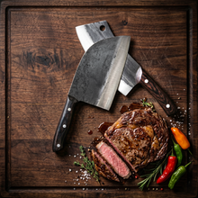 Aurochs 6" Hand Forged Cleaver, Forged Steel, Black Rosewood Handle